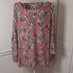 Peach Love California Pink Floral Blouse